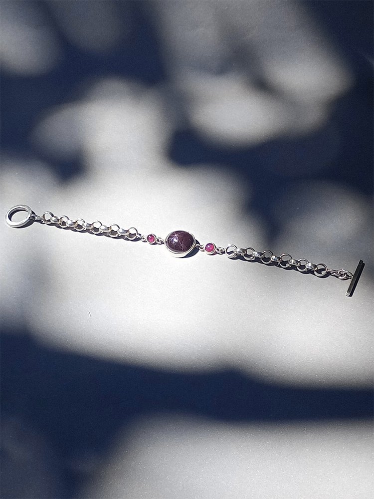 Pulsera Rolo Granates